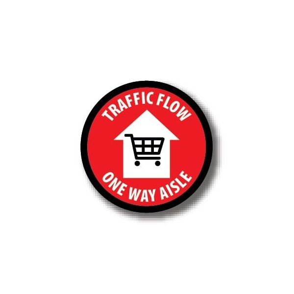 Ergomat 17in CIRCLE SIGNS Traffic Flow One Way Aisle DSV-SIGN 289 #3944 -UEN - main